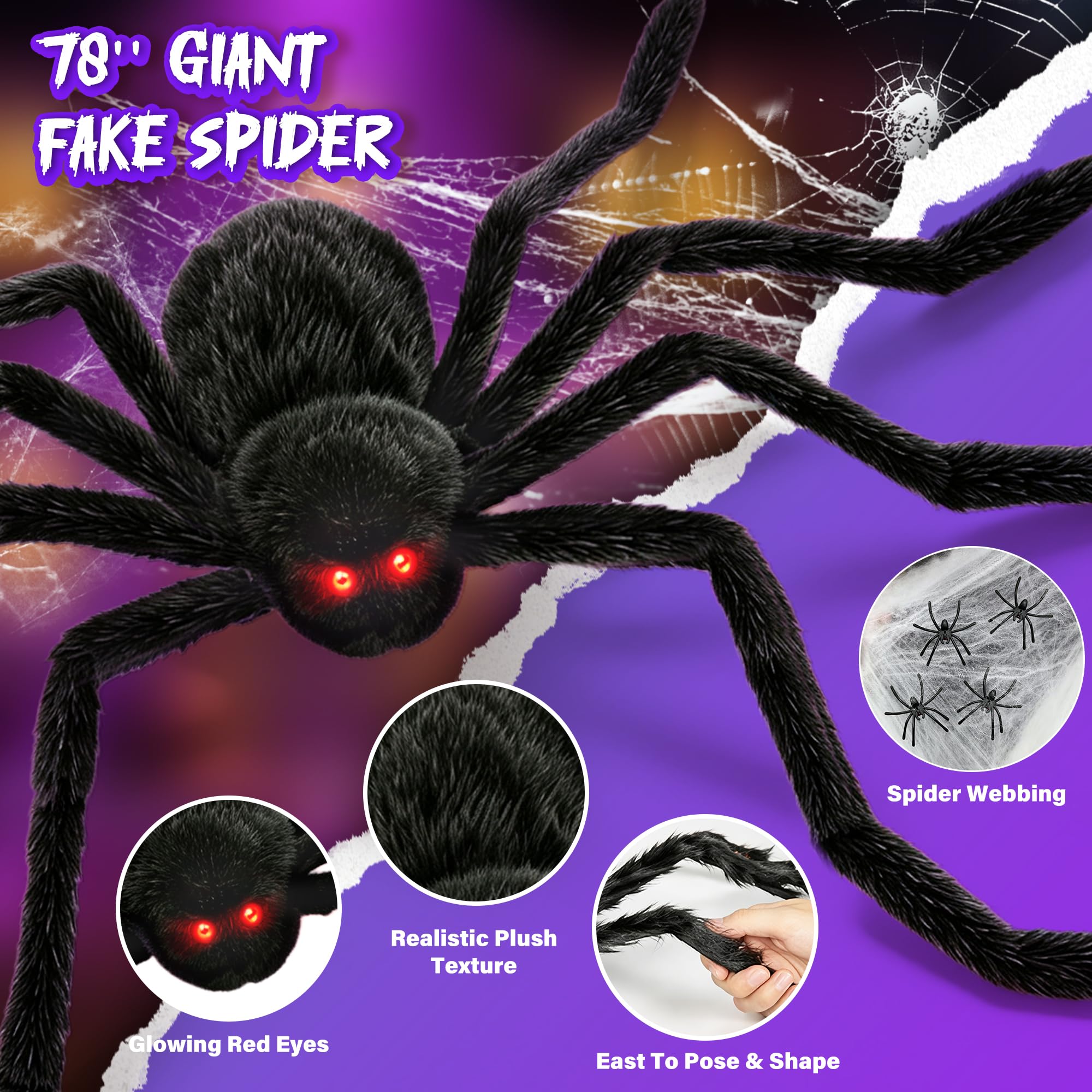 Installation of the spider web lights in a garden