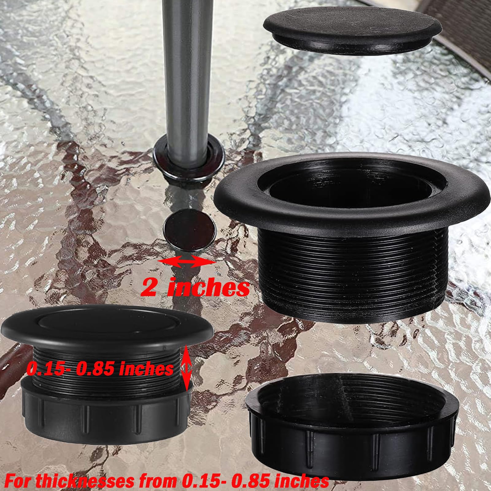 Installation of UpinFun Umbrella Hole Ring on patio table