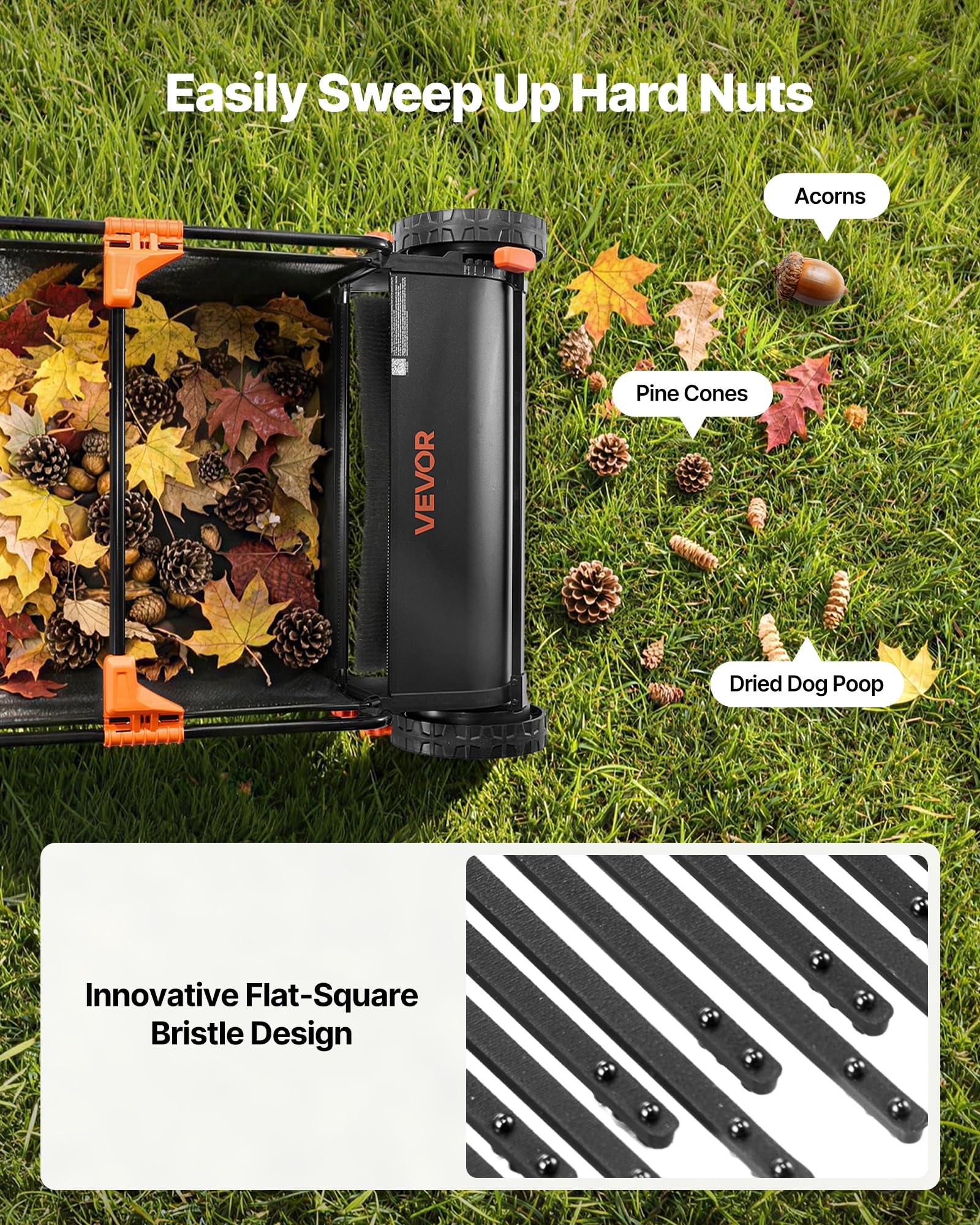 Installation of VEVOR lawn sweeper brush on a collector