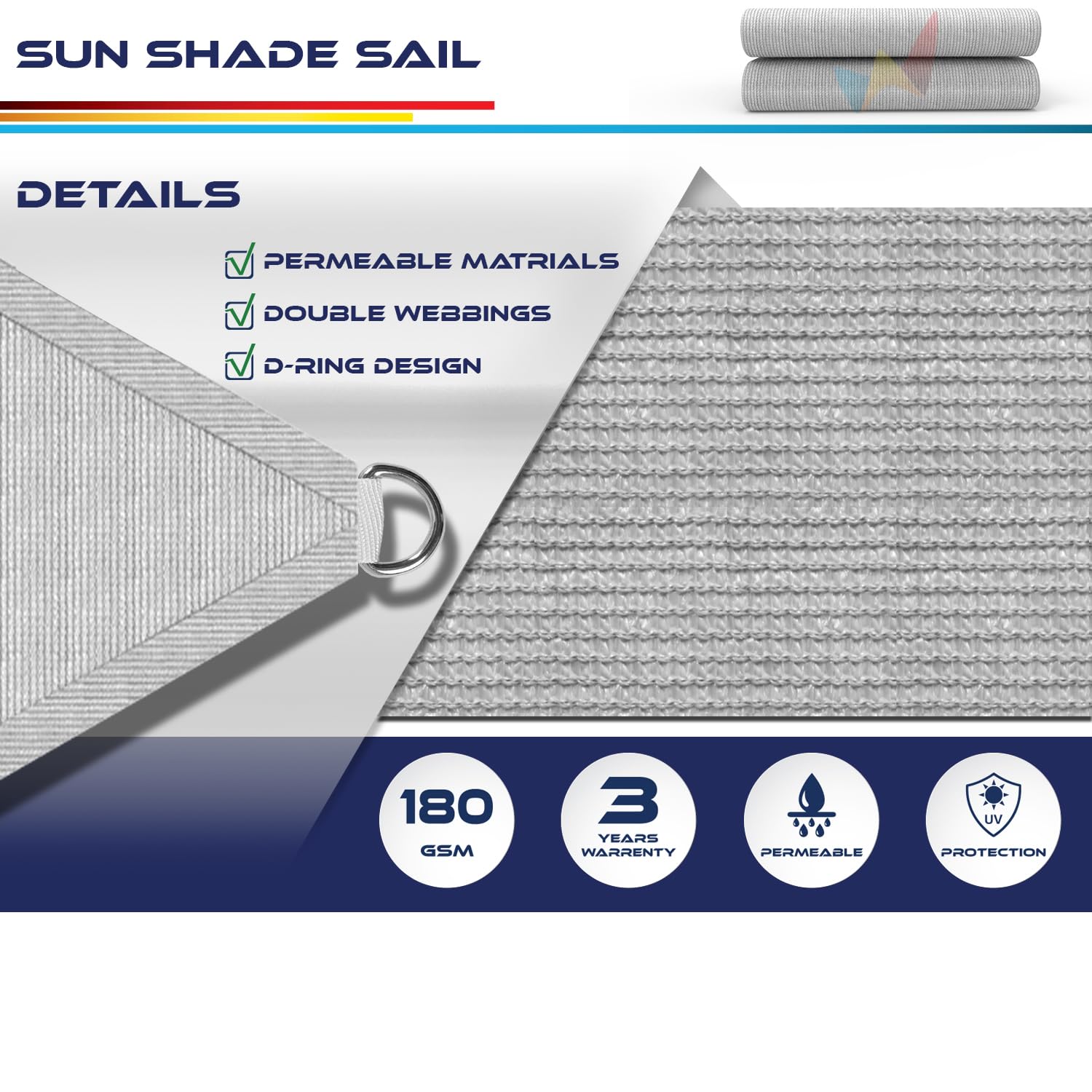 Installation of Windscreen4less sun shade sail in backyard