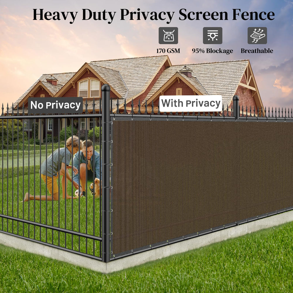 Installation of Winpull Privacy Fence Screen on a chain link fence