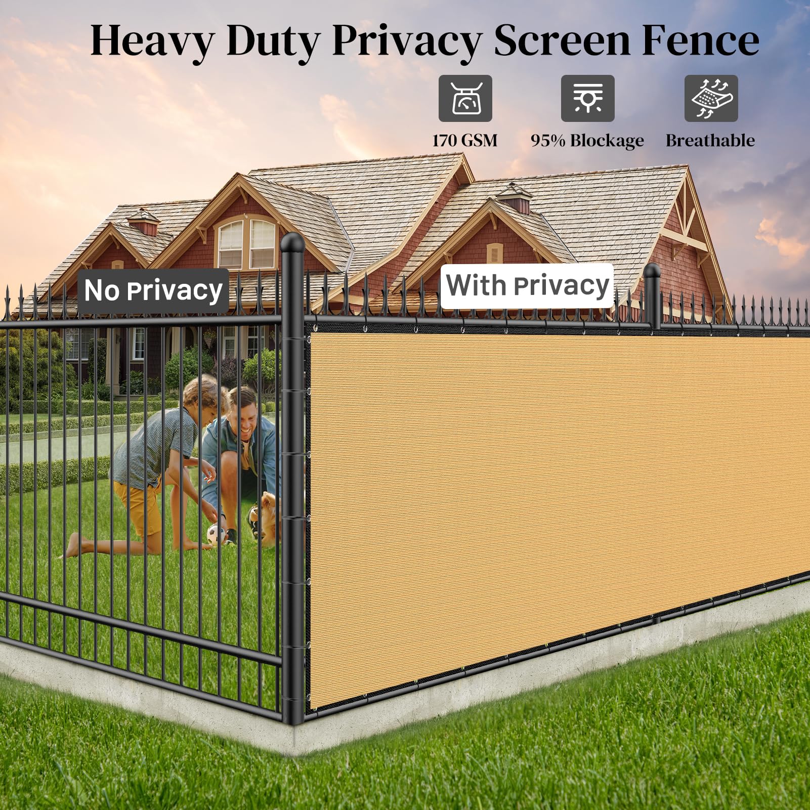 Installation of Winpull Privacy Fence Screen with zip ties