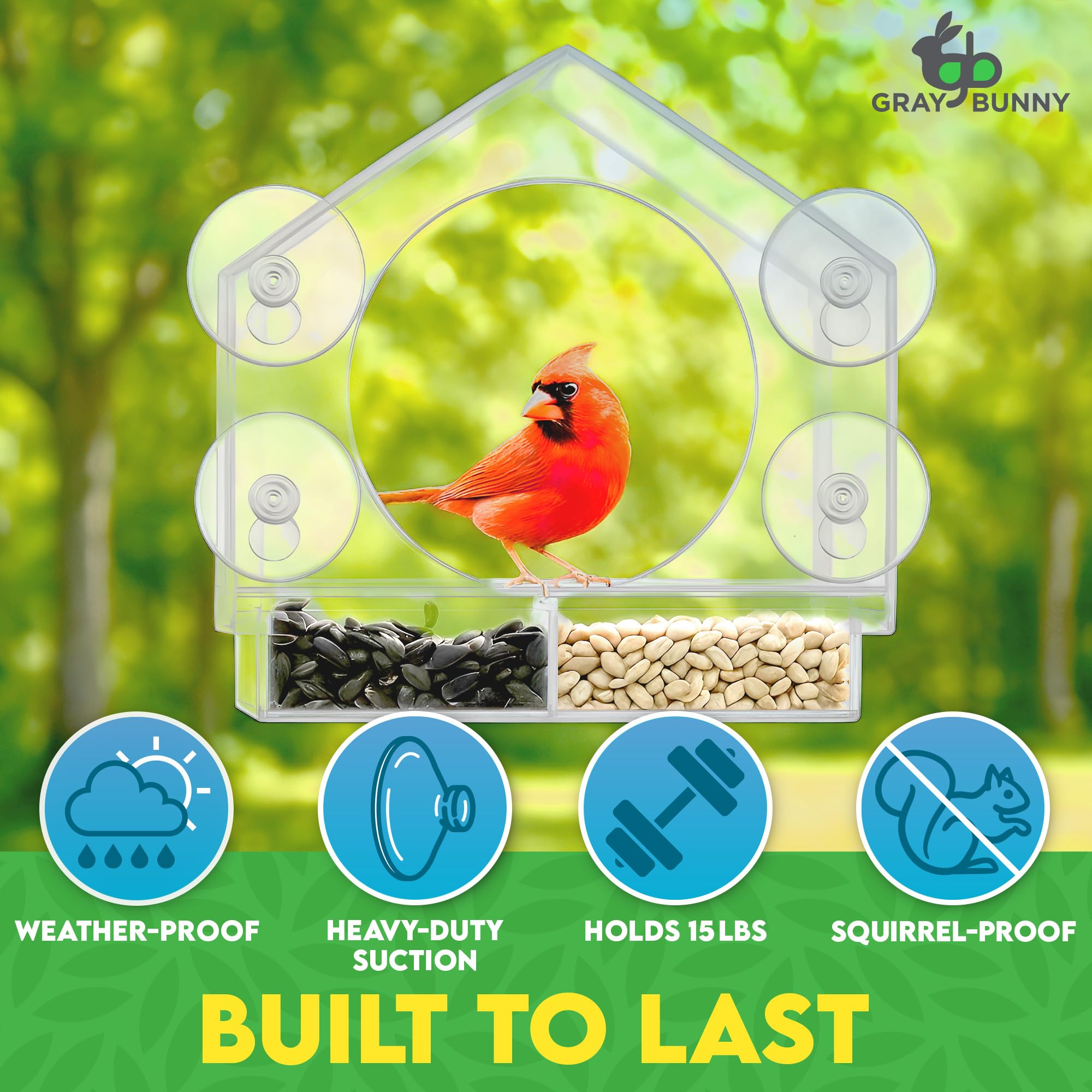 Installation process of Gray Bunny Window Bird Feeder