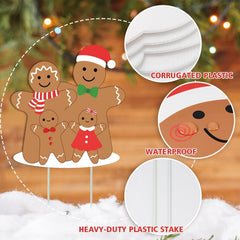 Installation process of GuassLee Gingerbread Yard Signs with stakes