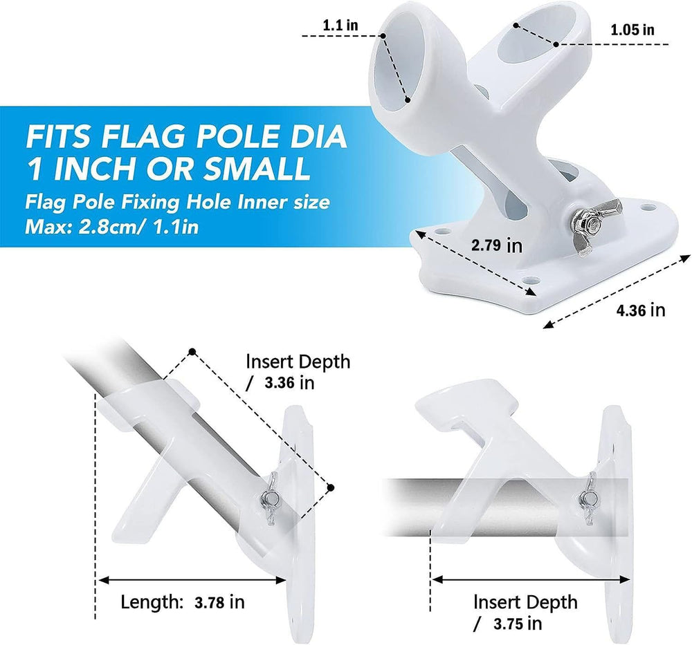 Installation process of HOOPLE Flag Pole Holder with screws and anchors