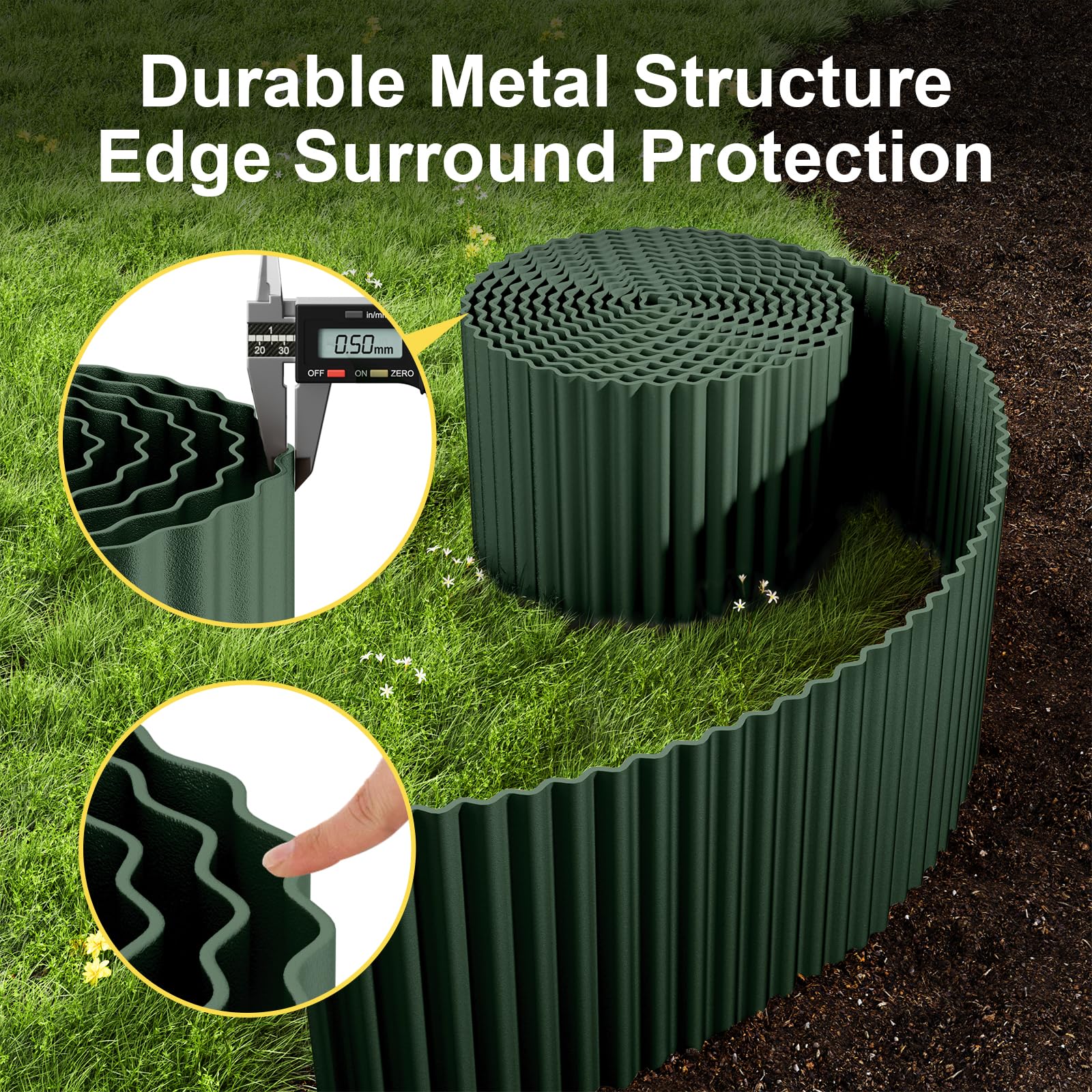 Installation process of Land Guard garden edging in a flower bed