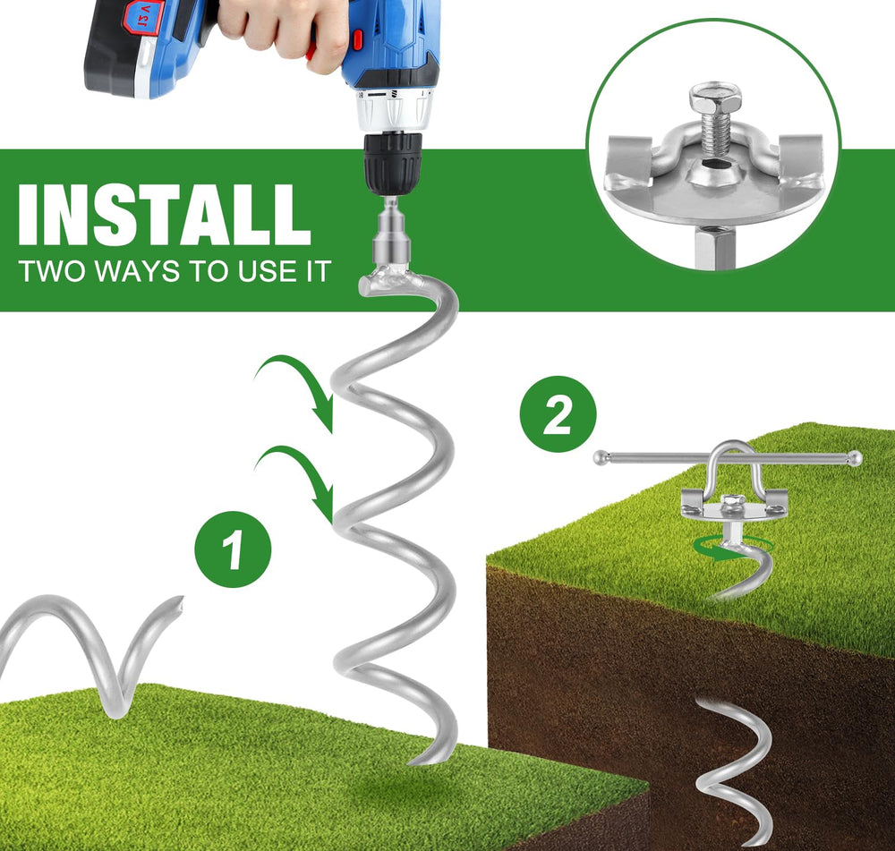 Installation process of MIXXIDEA ground anchor with electric drill
