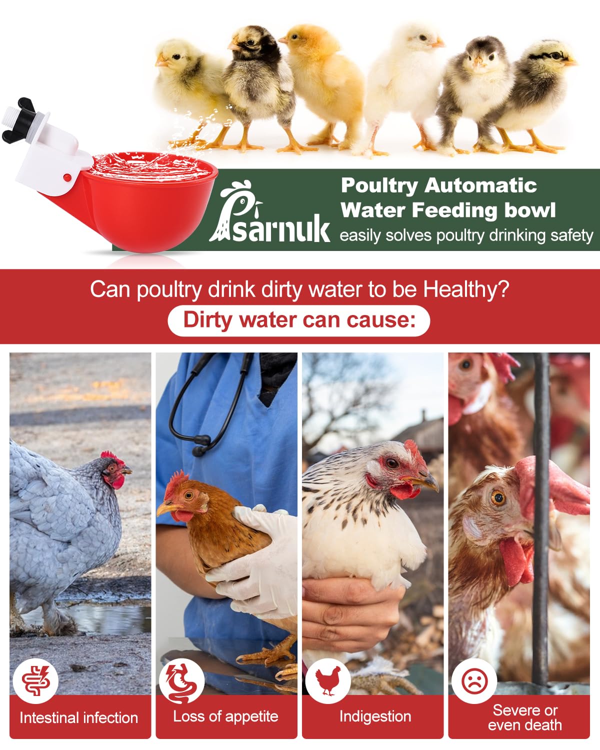 Installation process of psarnuk Chicken Waterer Cups
