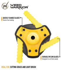Installation process of WEED WARRIOR Push-N-Load trimmer head