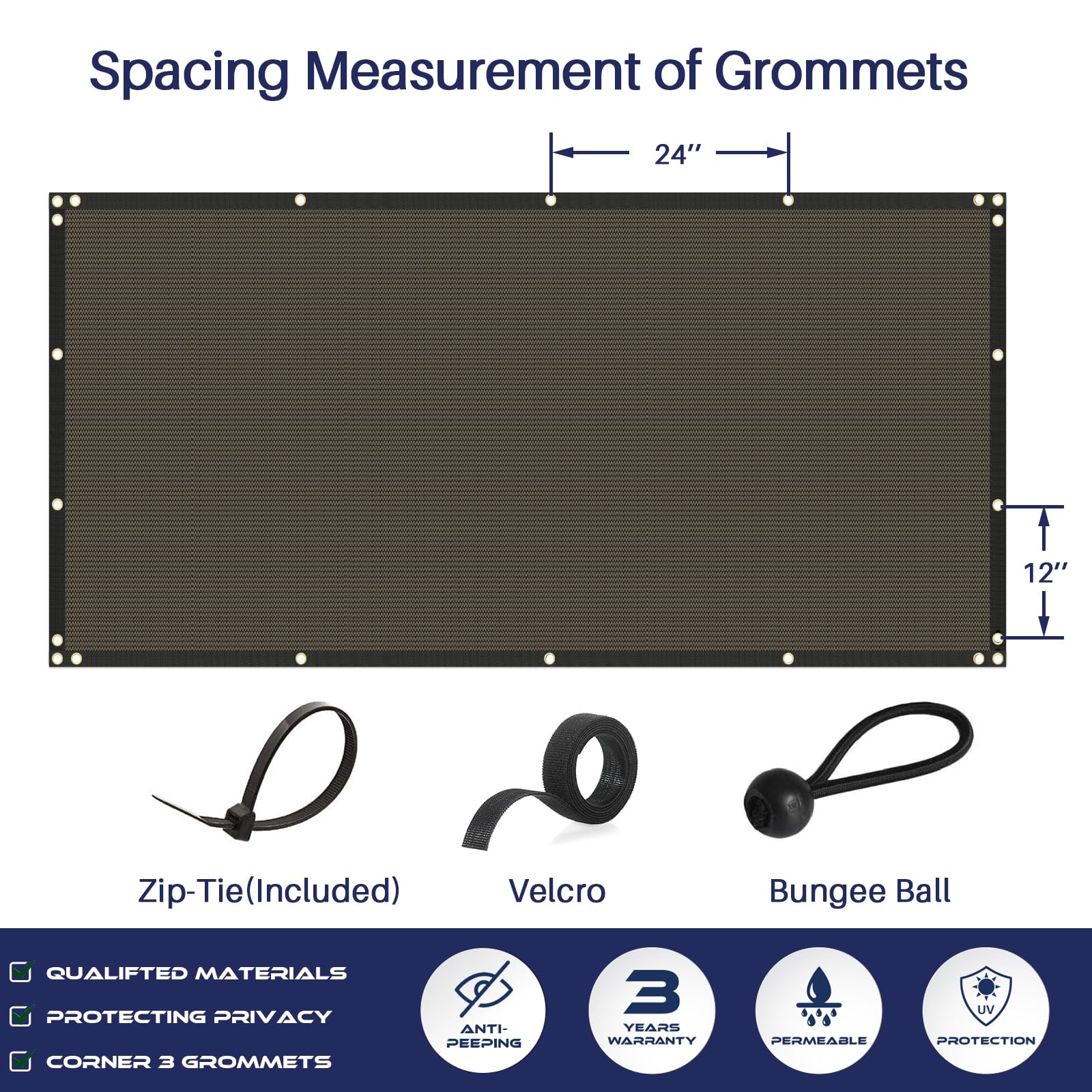Installation process of Windscreen4less privacy fence screen with zip ties