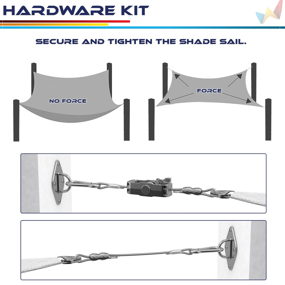 Installation process of Windscreen4less shade sail hardware