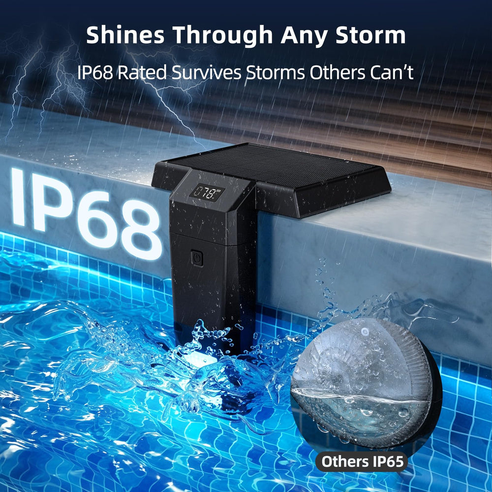 Installation setup of Aqoutgh Solar Pool Lights with clamps