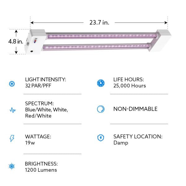 Installation setup of Feit Electric Grow Light with adjustable height