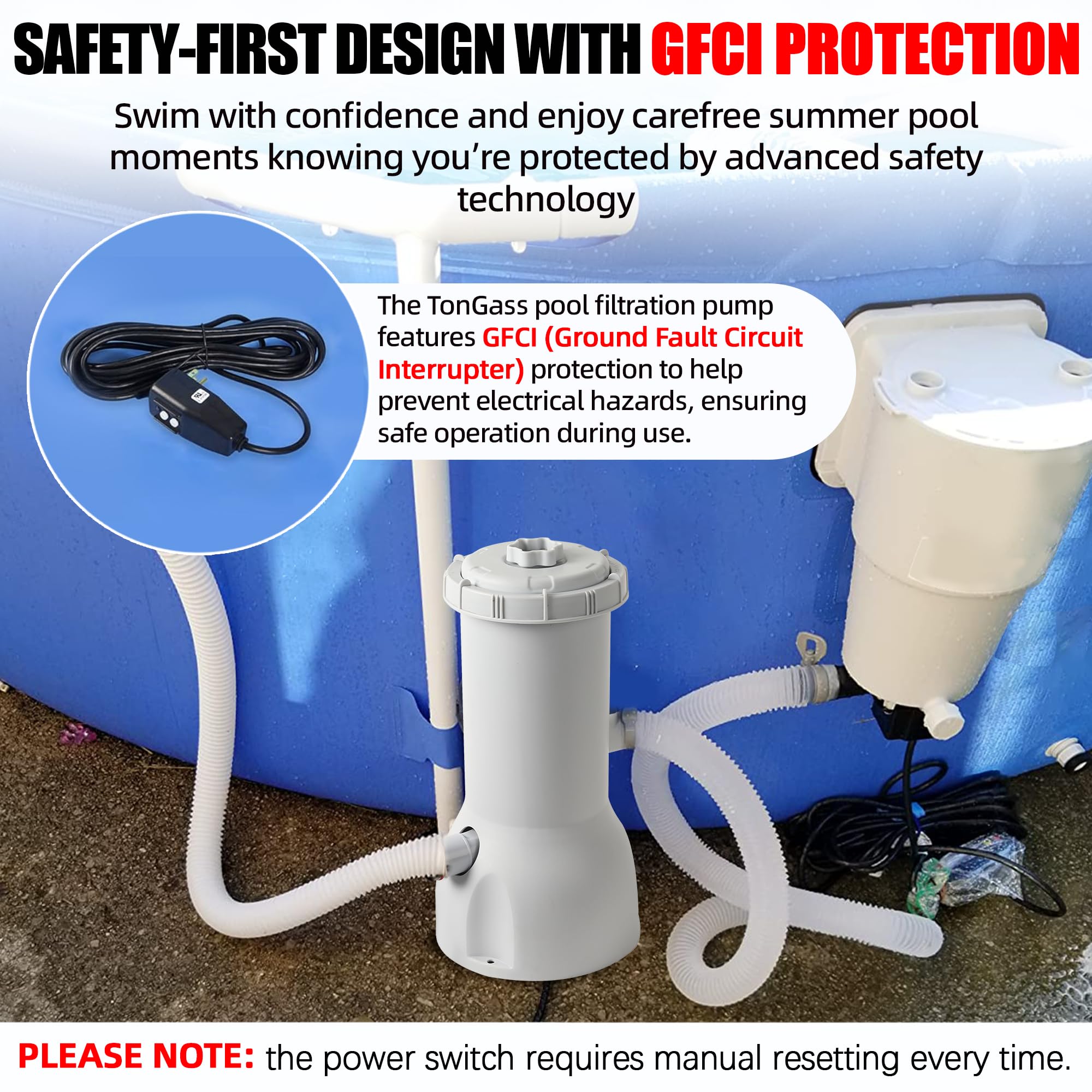 Installation setup of TonGass pool filter pump