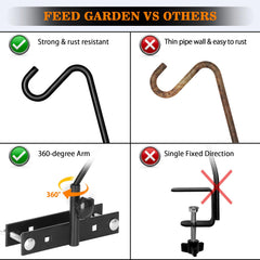 Installation view of FEED GARDEN deck hooks on railing