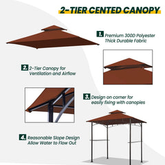 Installation view of OLILAWN grill gazebo replacement canopy