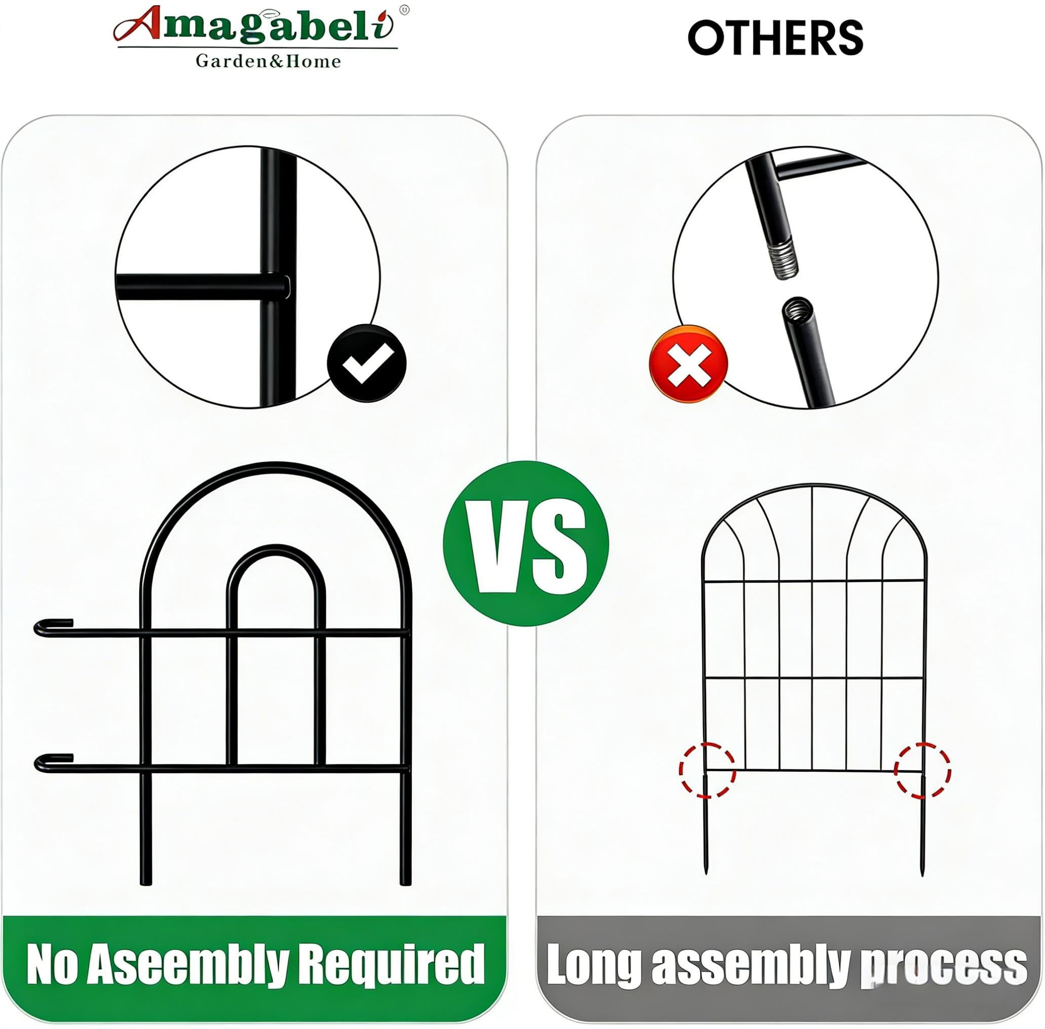 Installed AMAGABELI garden fence around flower beds