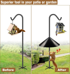 Installed Garbuildman Squirrel Baffle on a bird feeder pole