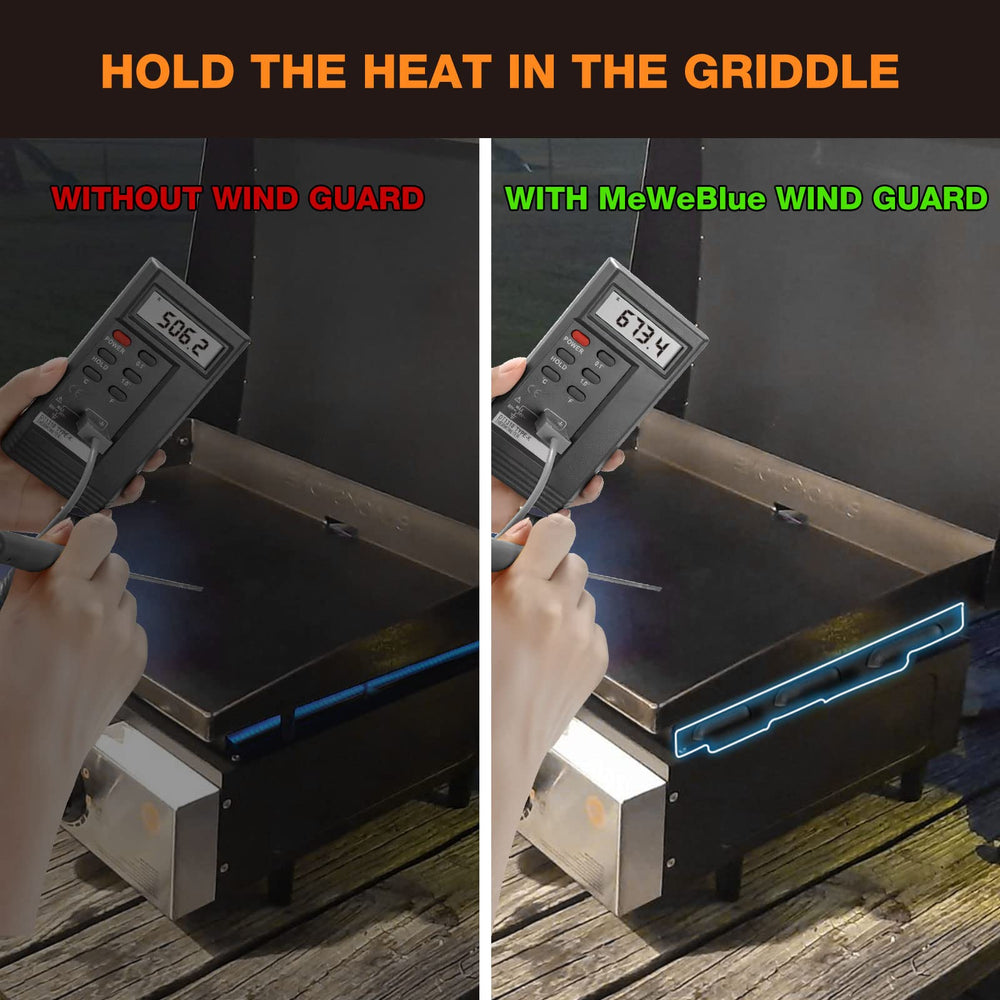 Installed MeWeBlue Wind Guards during outdoor cooking