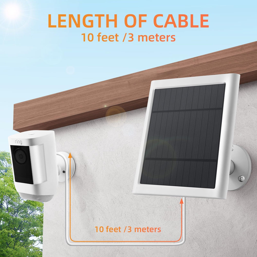Installed Paodekua Solar Panel on a wall with Ring camera