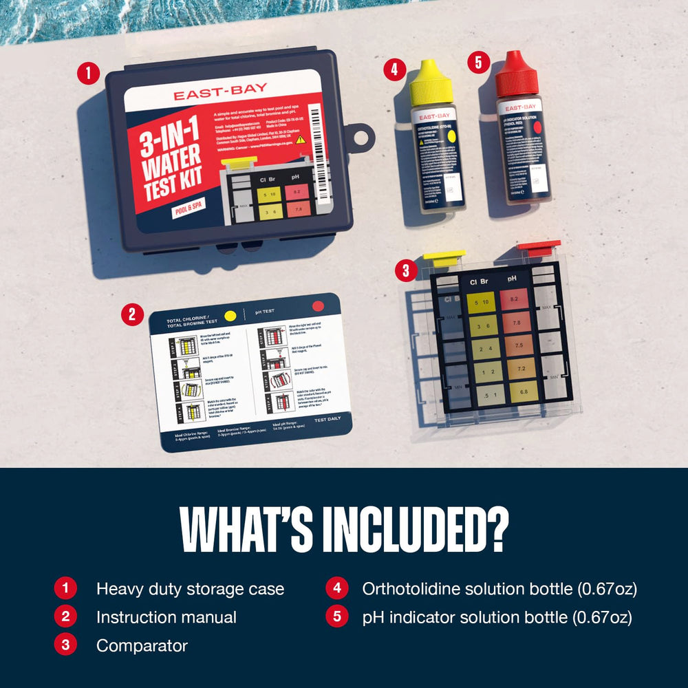 Instruction manual for Lupo East Bay Pool Test Kit