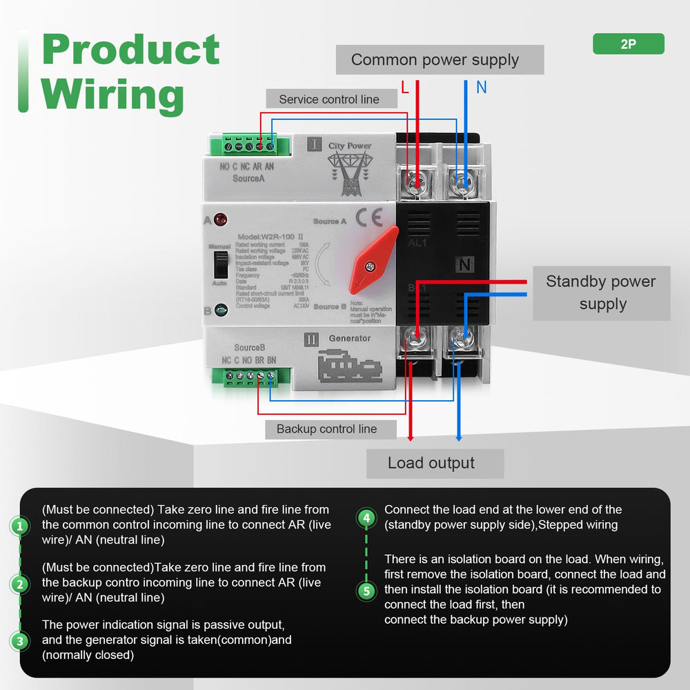 Instruction manual for Sezbaifles Mini ATS 100Amp Transfer Switch