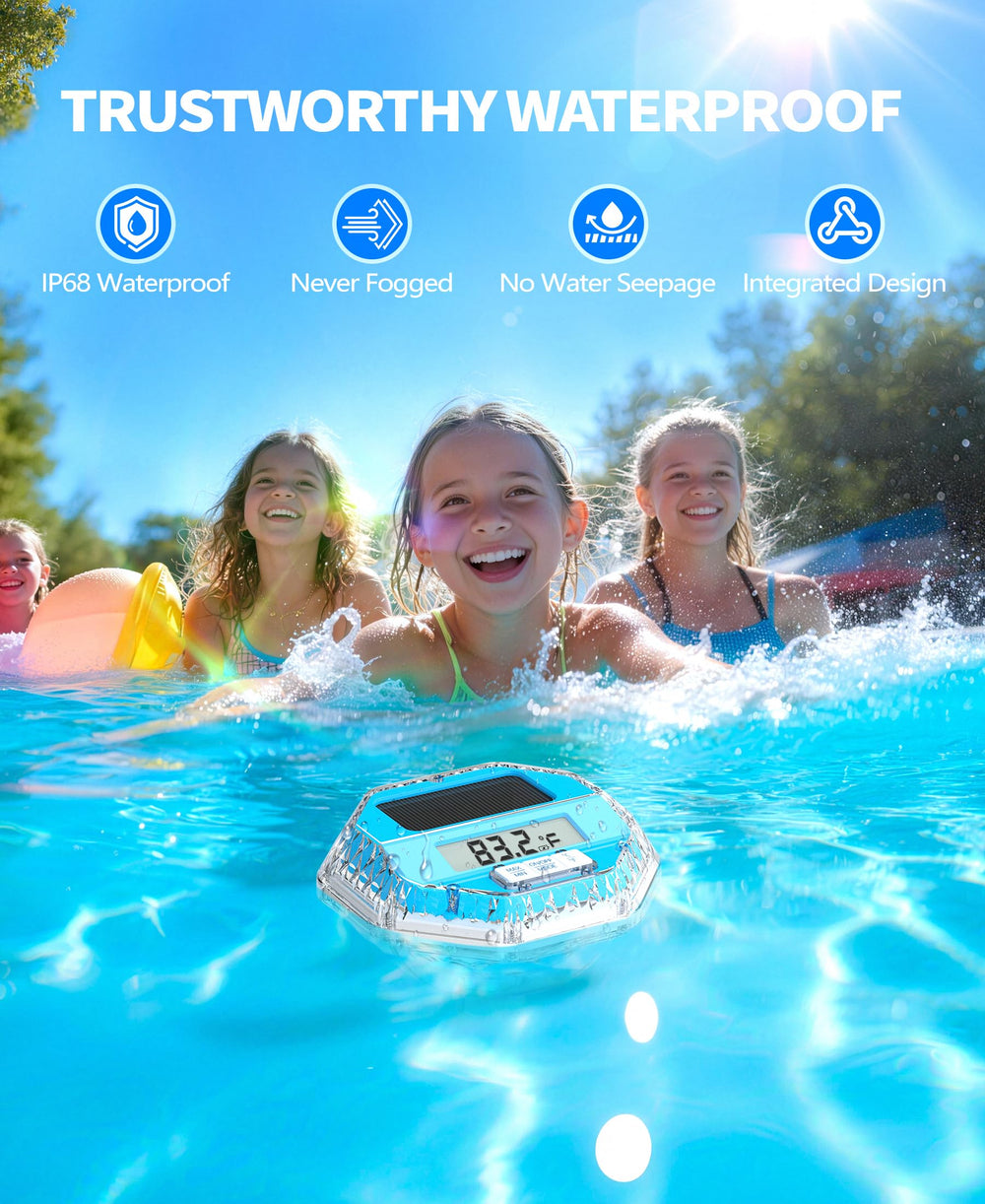 Instruction manual included with LuxBlue solar pool thermometer