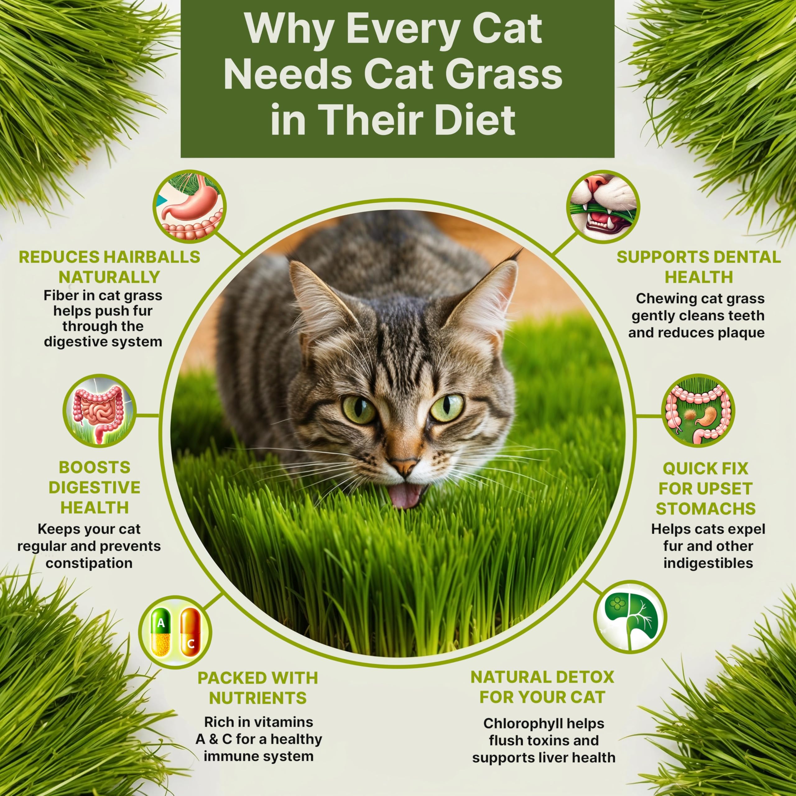 Instructions for growing cat grass included in packaging