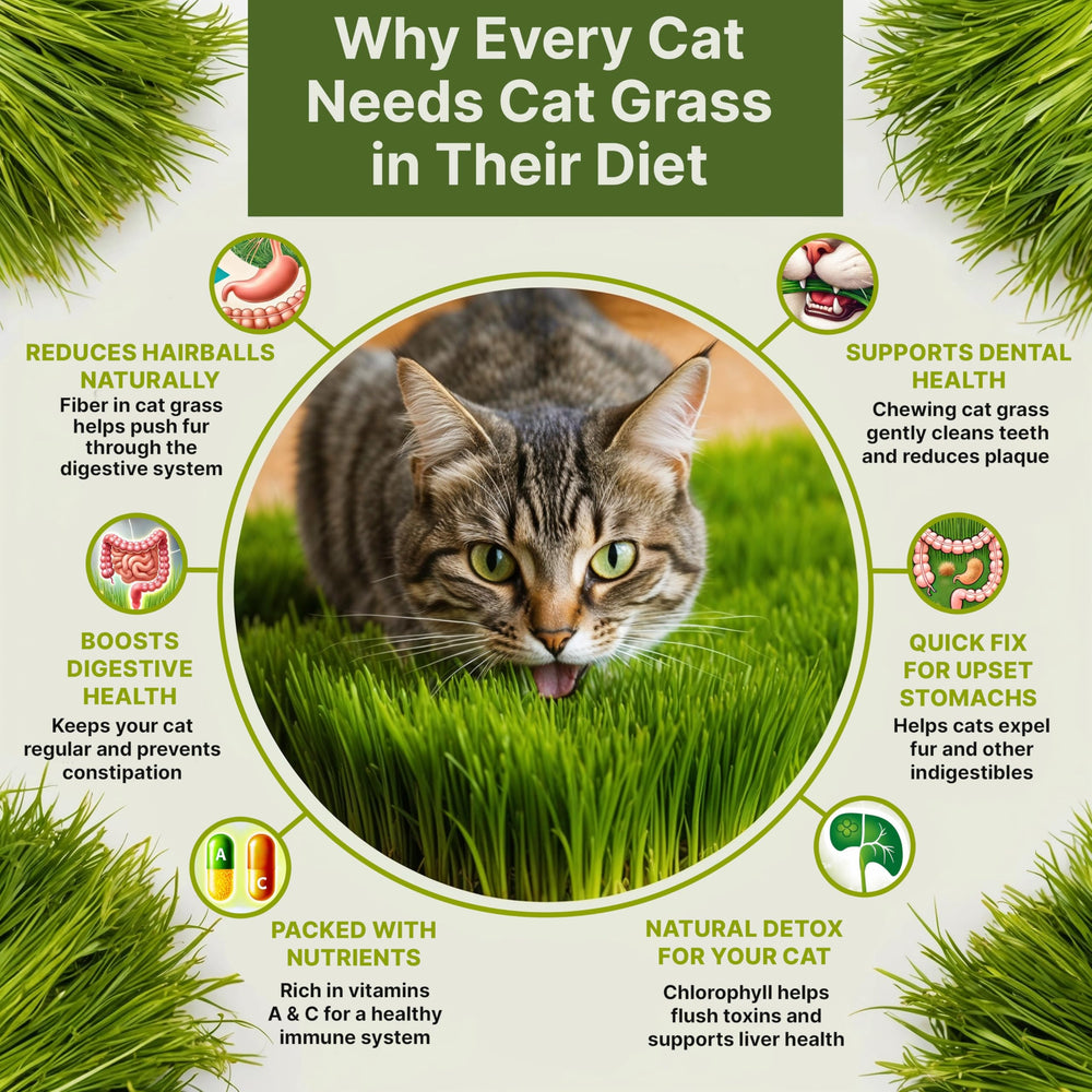 Instructions for growing cat grass included in packaging