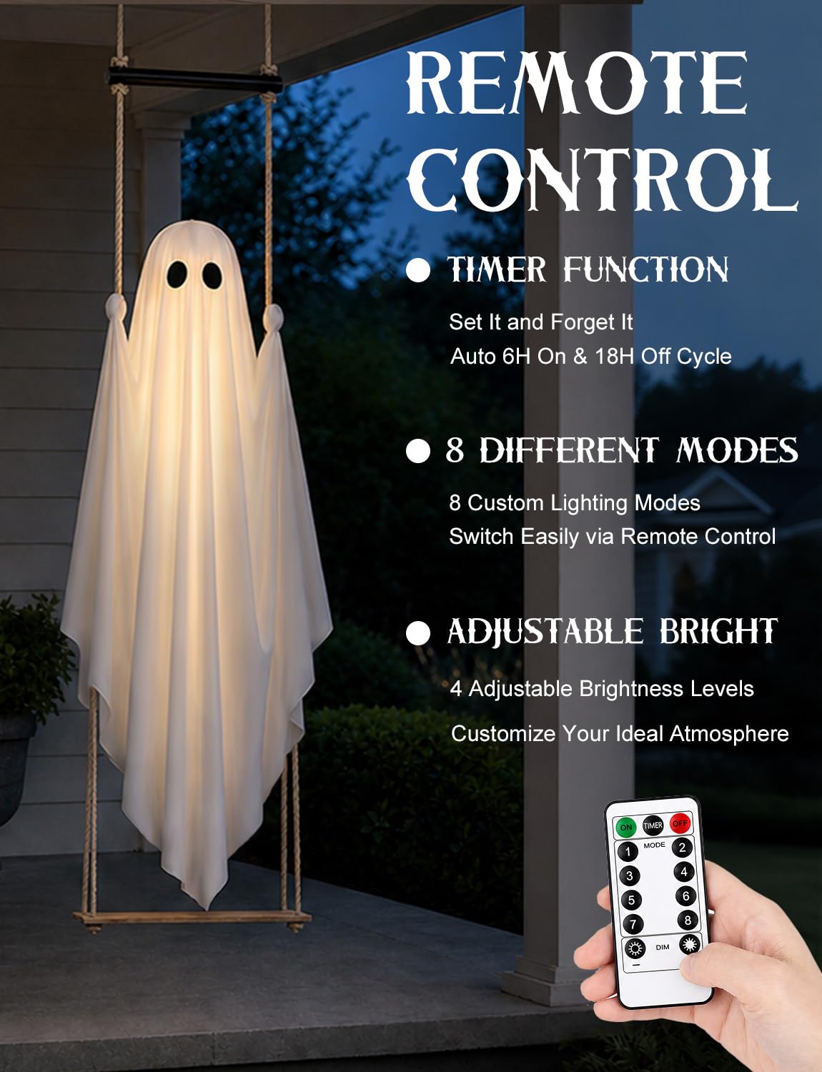 Instructions for hanging Joyehome ghost decoration