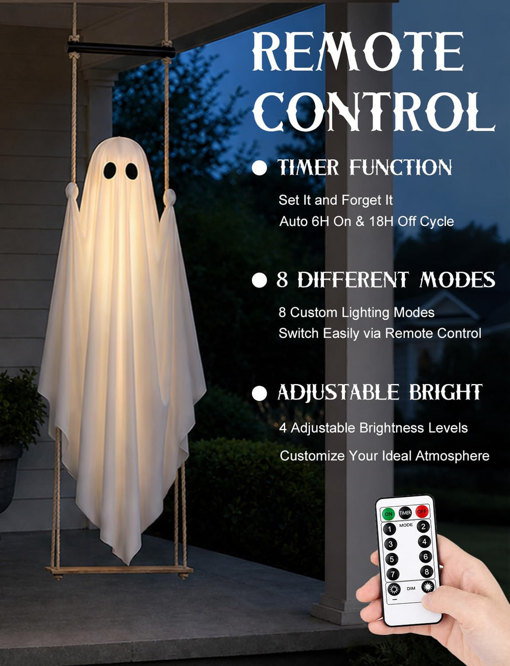 Instructions for hanging Joyehome ghost decoration