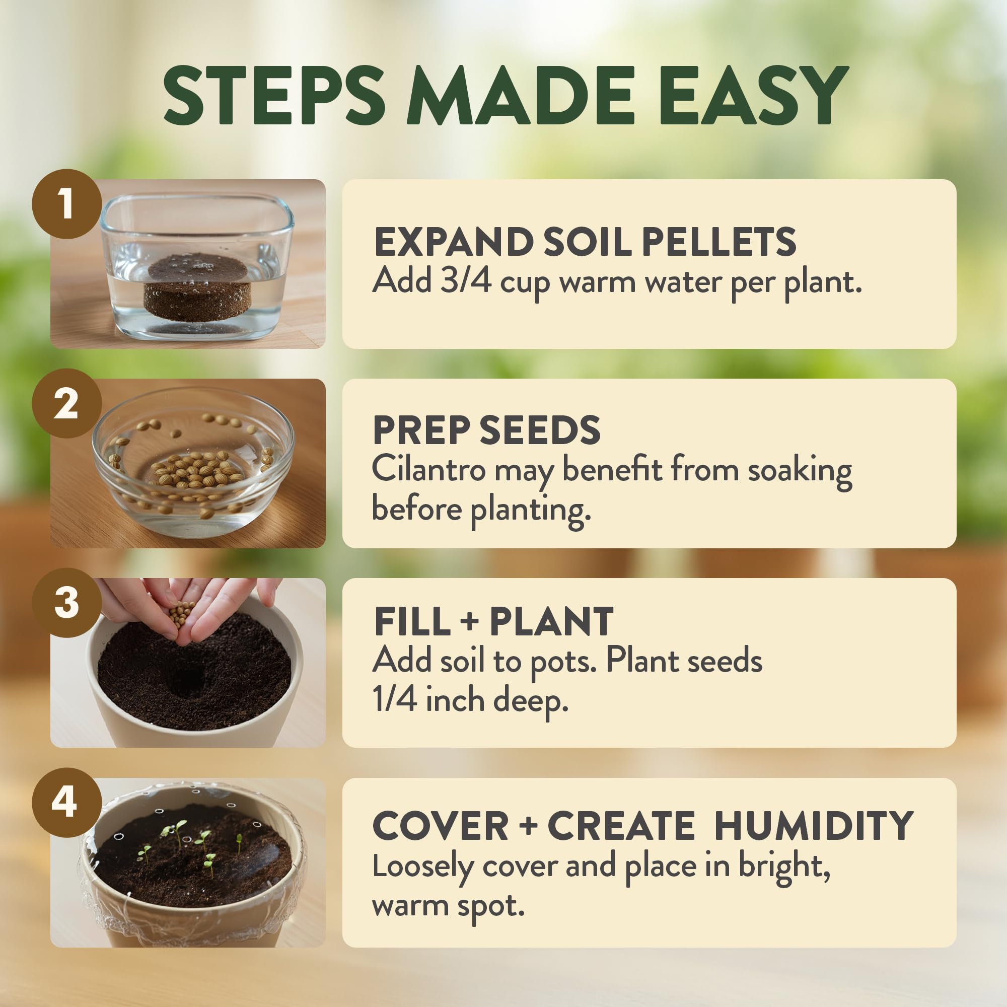 Instructions for the HOME GROWN herb garden kit