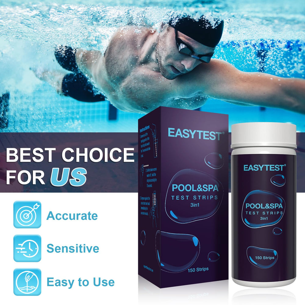 Instructions for using EASYTEST pool test strips