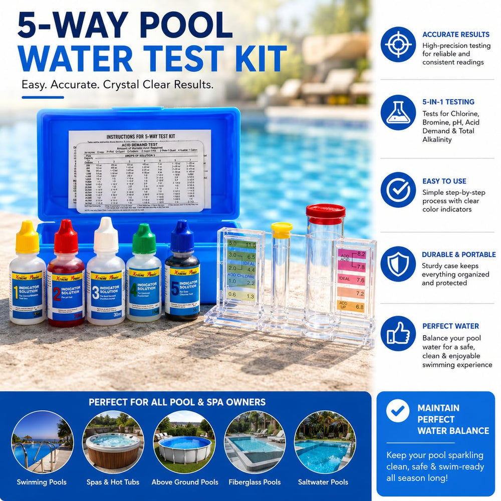 Instructions for XtremepowerUS 5-Way Swimming Pool Test Kit