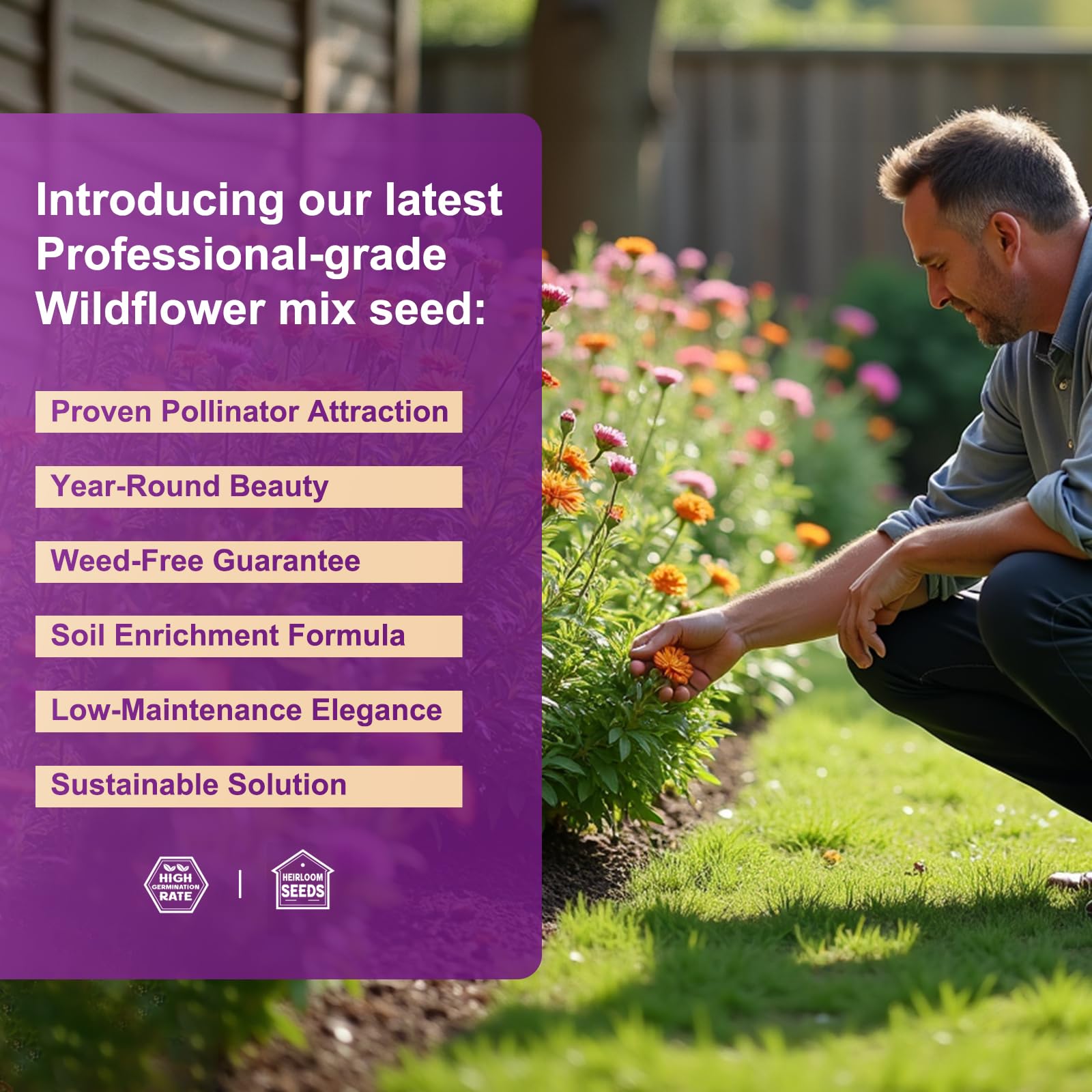 Instructions on planting wildflower seeds included in the pouch