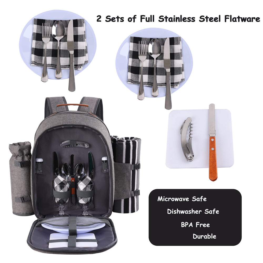 Insulated cooler compartment of the picnic backpack