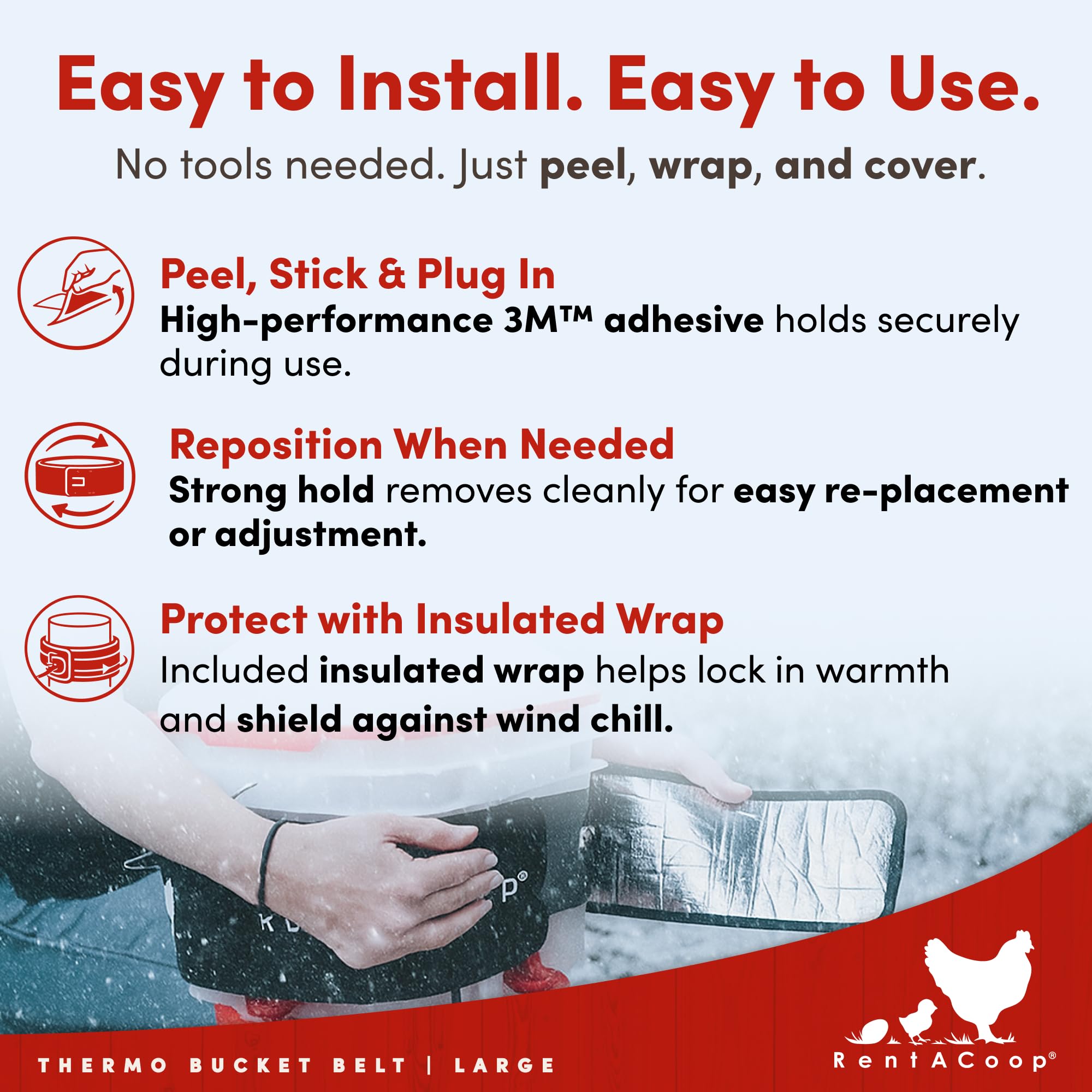 Insulated wrap included with the RentACoop heater