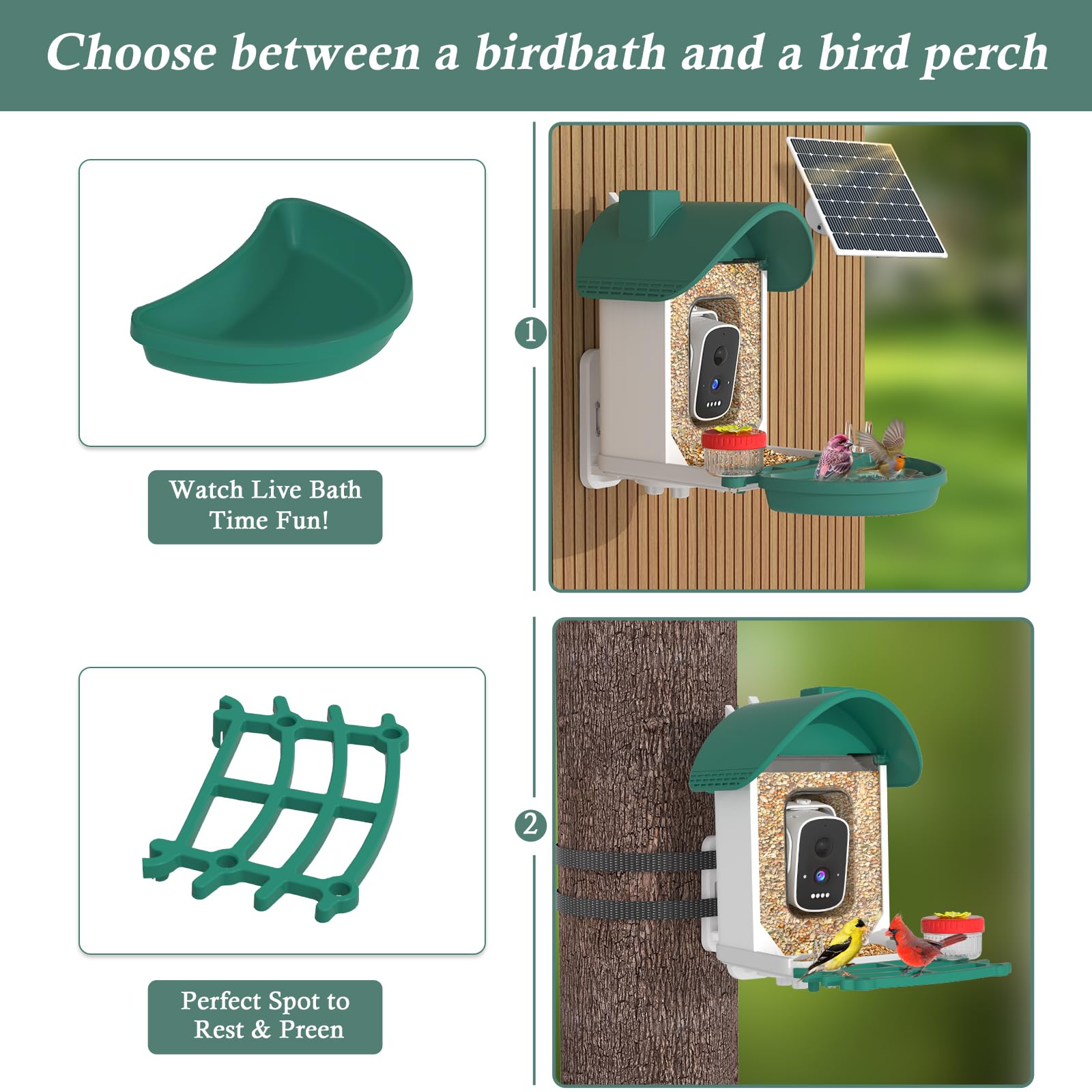 Integrated bird bath feature of WAVEEME Smart Bird Feeder