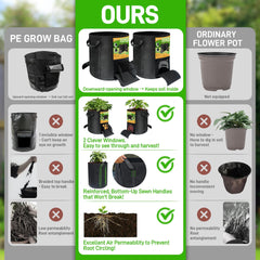 Interior view of Mulctun grow bag with soil