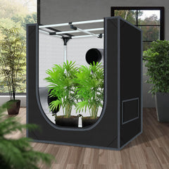 interior view of zazzy grow tent showing reflective mylar lining