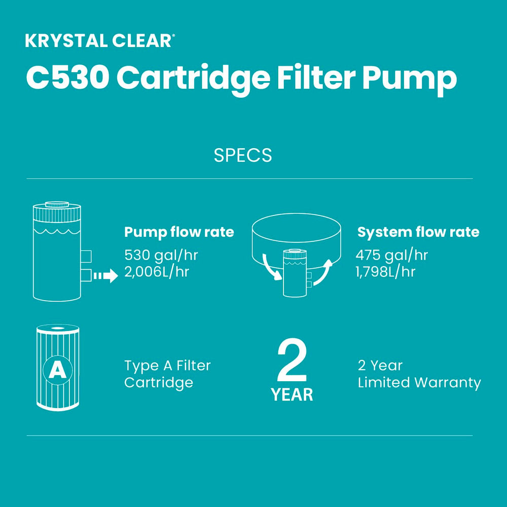 Intex 530 GPH Filter Pump side view