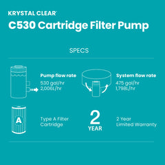 Intex 530 GPH Filter Pump side view