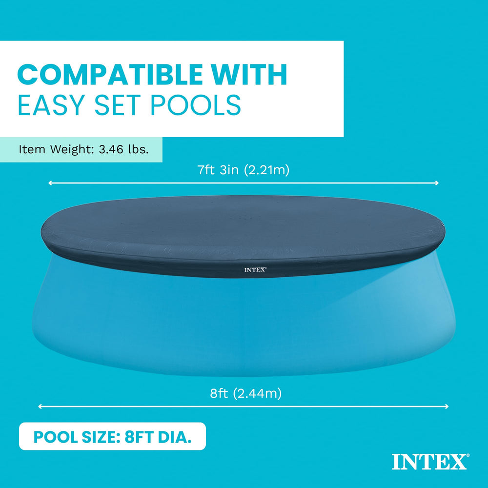 Intex 8ft Round Pool Cover close-up of PVC material