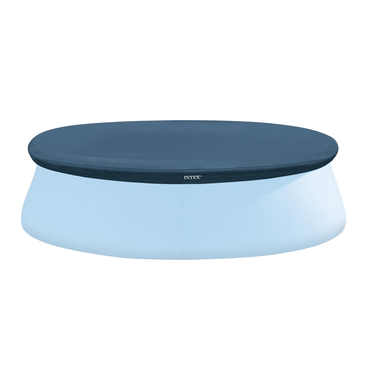 Intex 8ft Round Pool Cover front view with blue colour