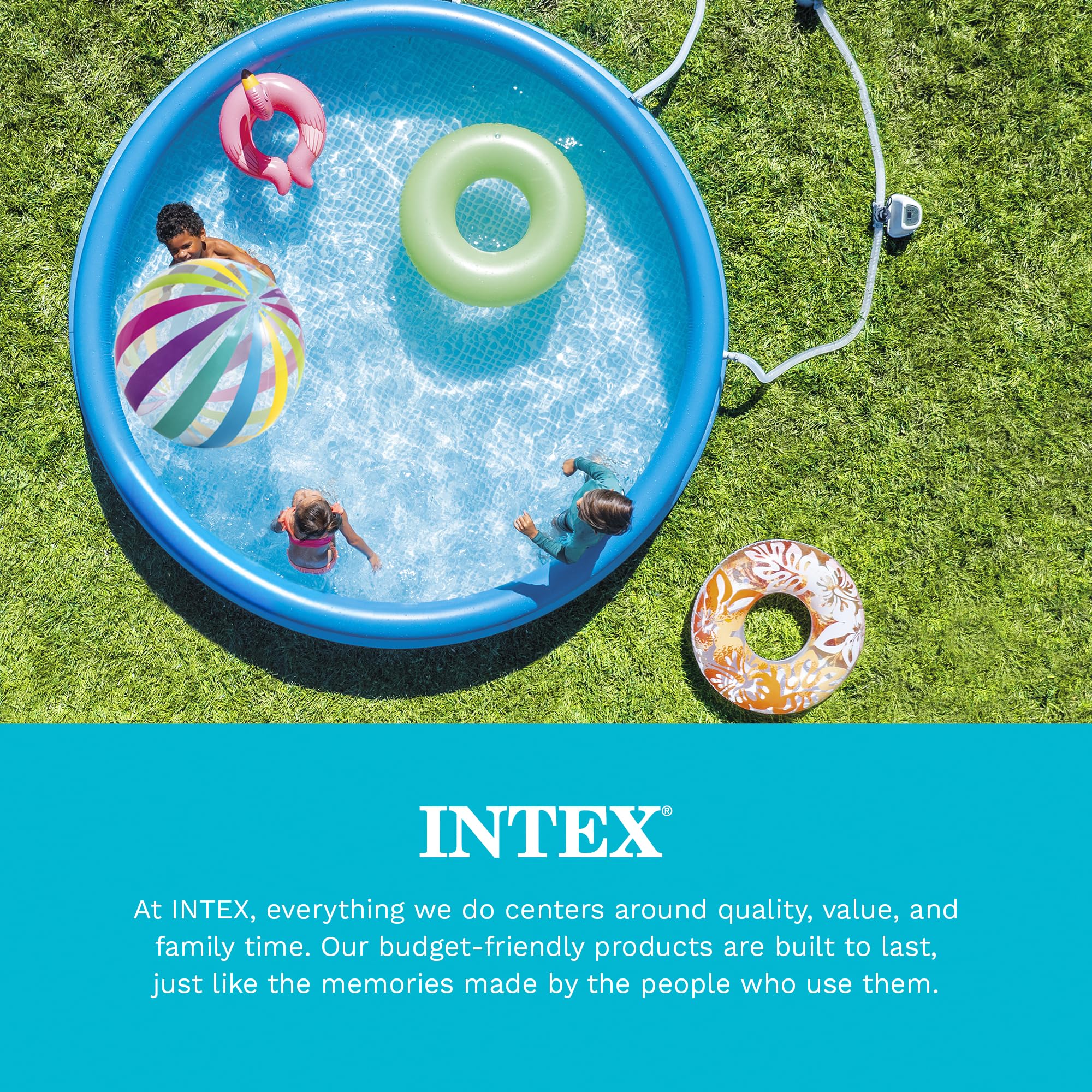 Intex 8ft Round Pool Cover in outdoor setting