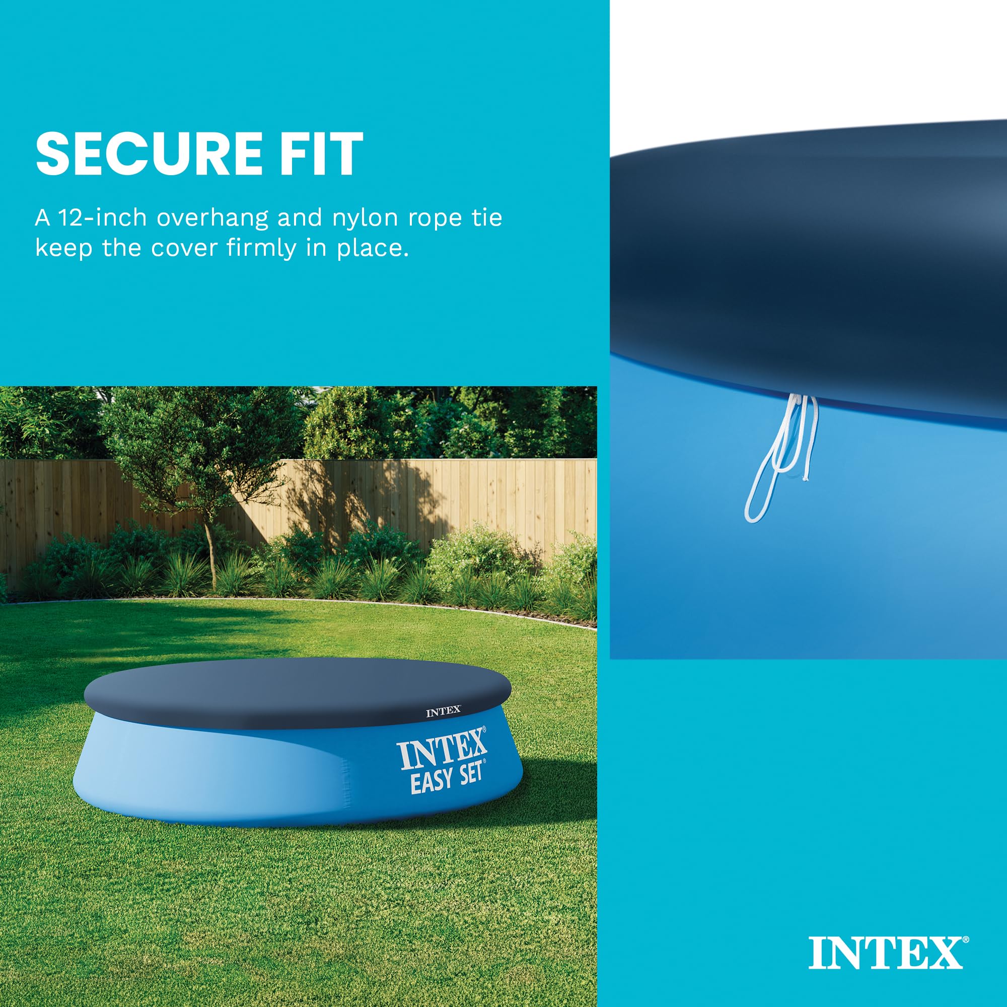 Intex 8ft Round Pool Cover on pool with debris prevention