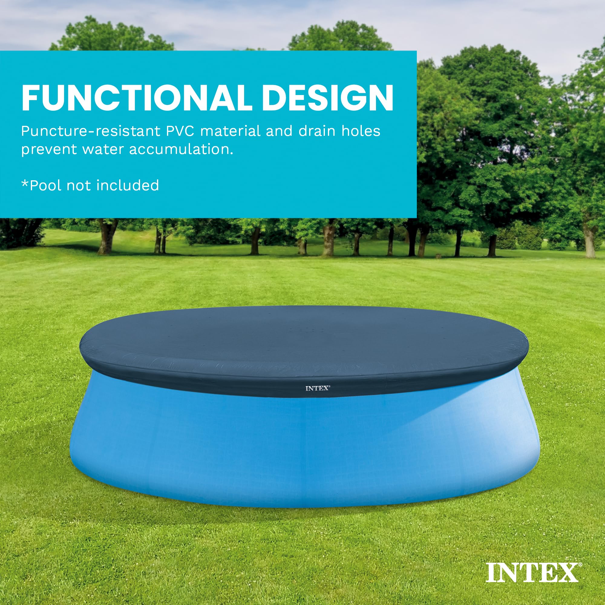 Intex 8ft Round Pool Cover packaging details