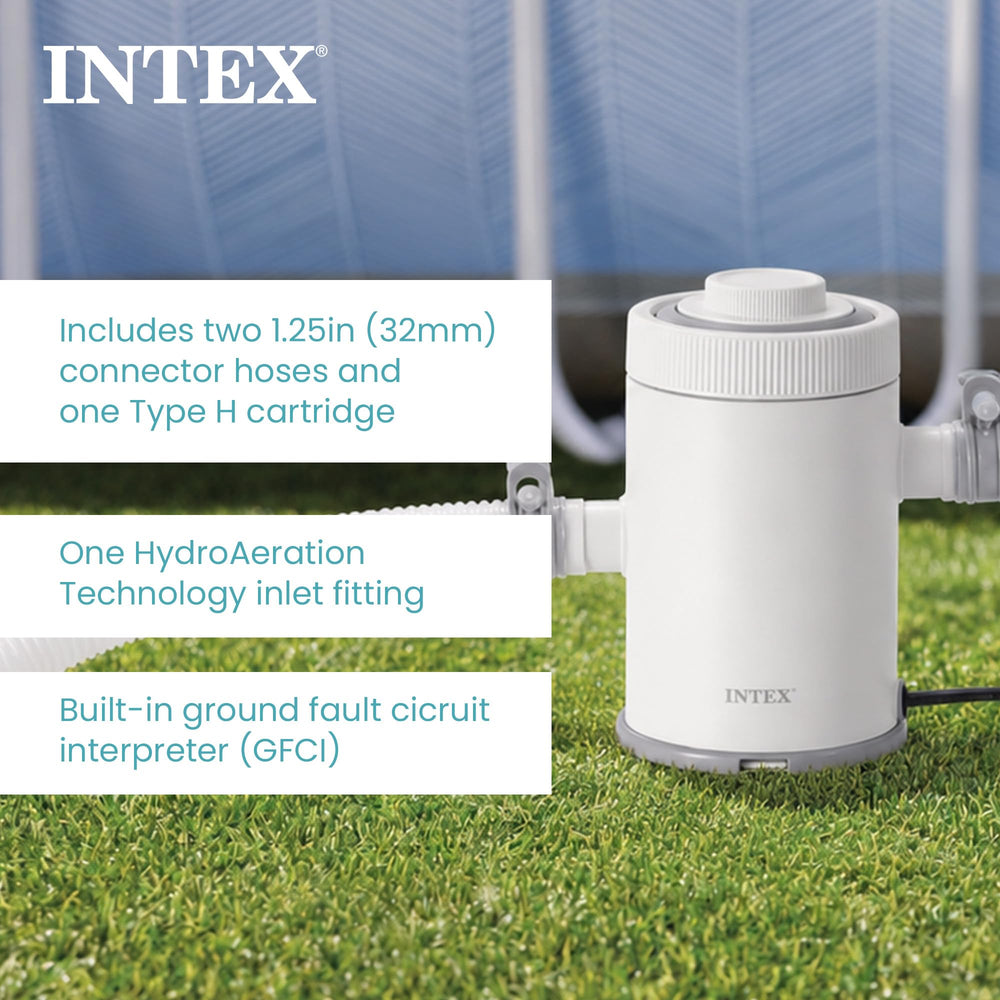 Intex C330 Cartridge Filter Pump with water flow demonstration