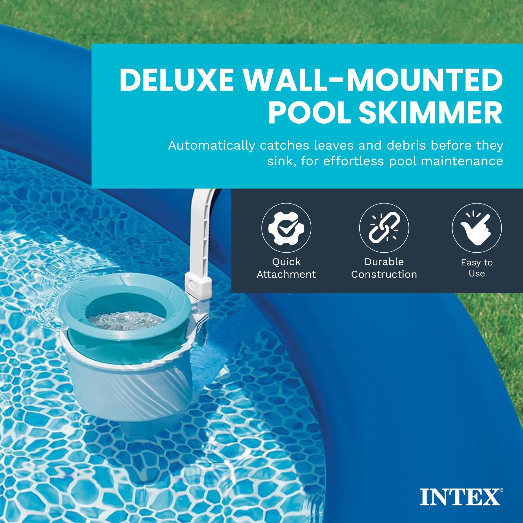 Intex Deluxe skimmer showing adjustable mounting bracket