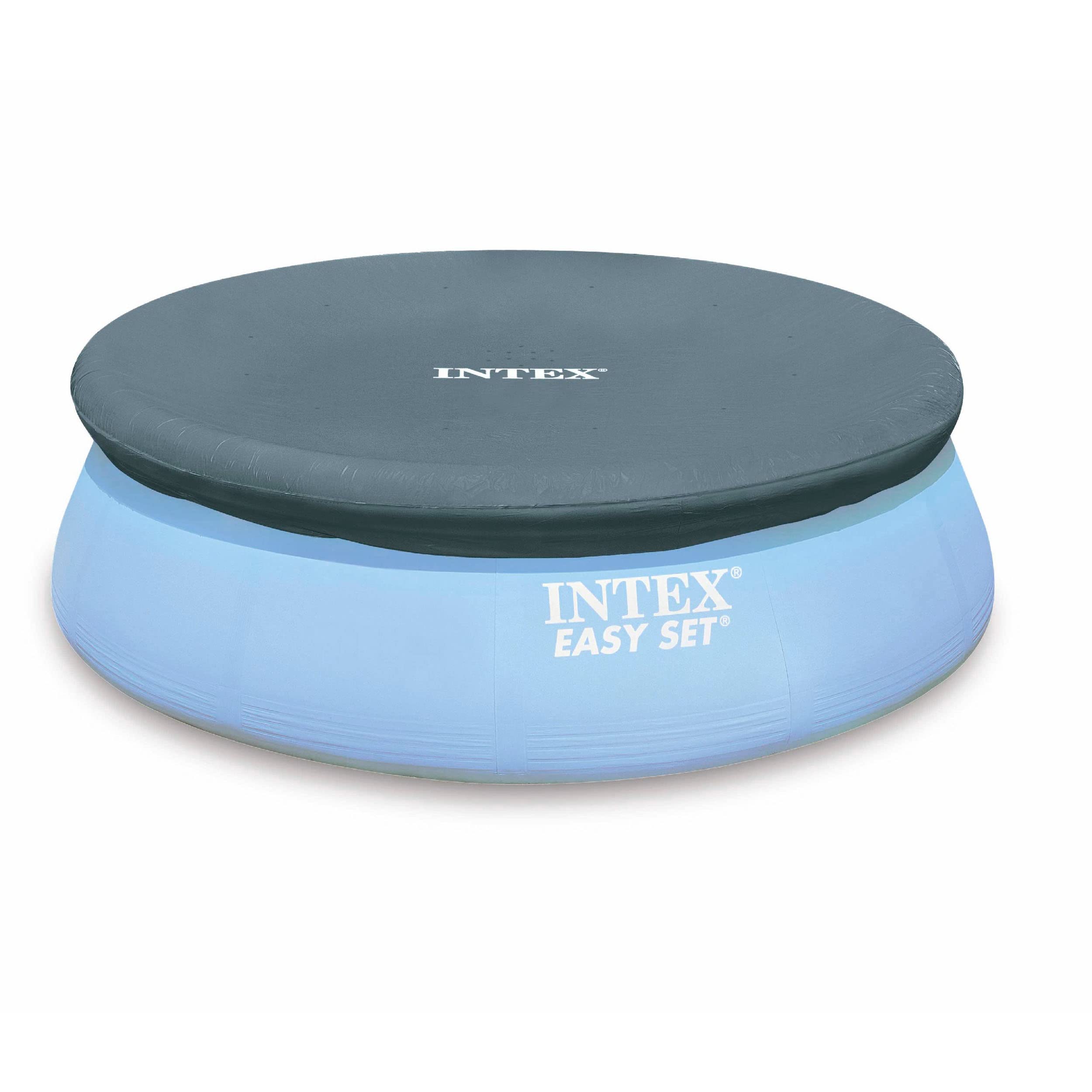 Intex Easy Set Pool Cover 8ft blue model front view